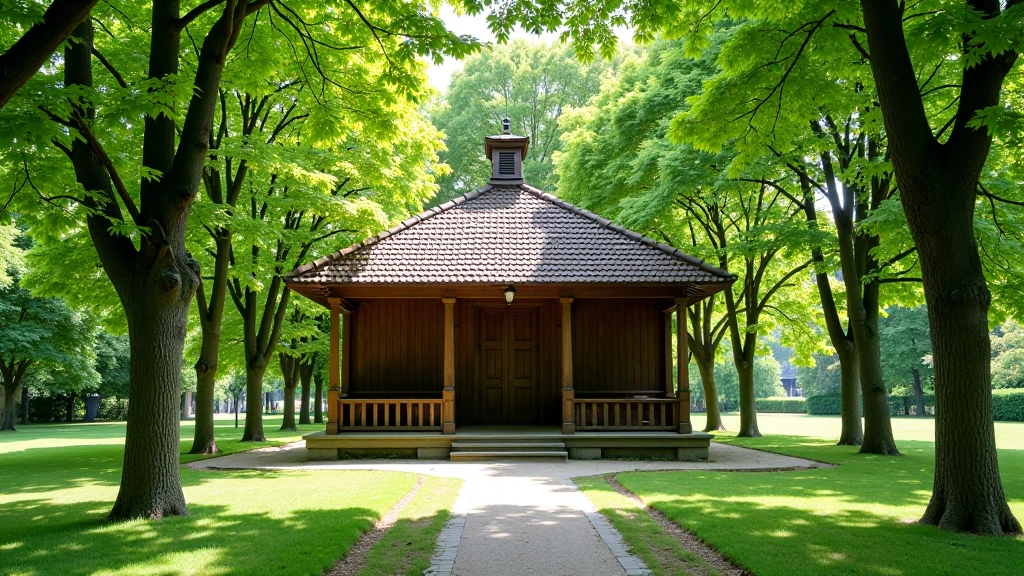 Istorinis Verkių dvaro paviljonas su pavėsine